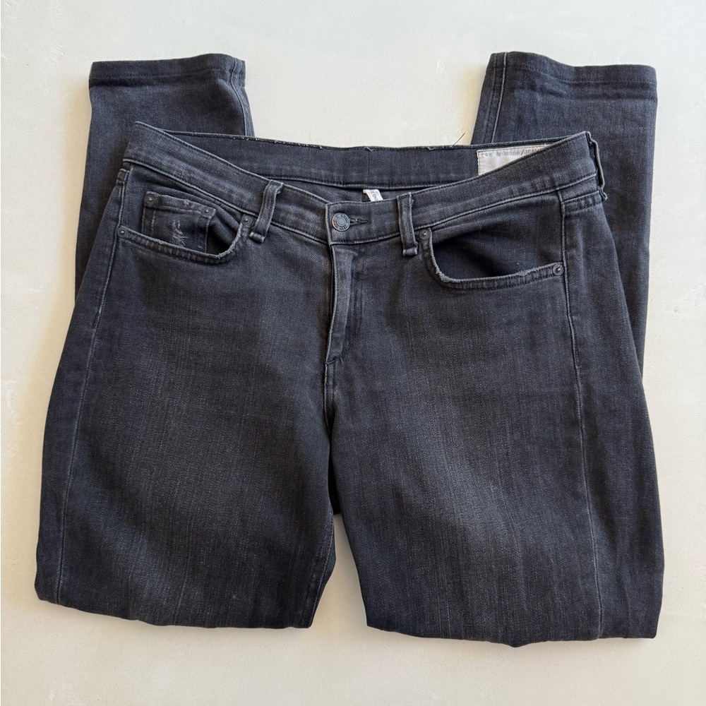 Rag & Bone Black Distressed Boyfriend Jeans 29